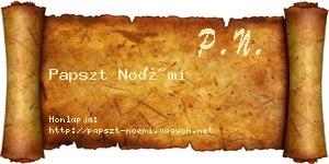Papszt Noémi névjegykártya